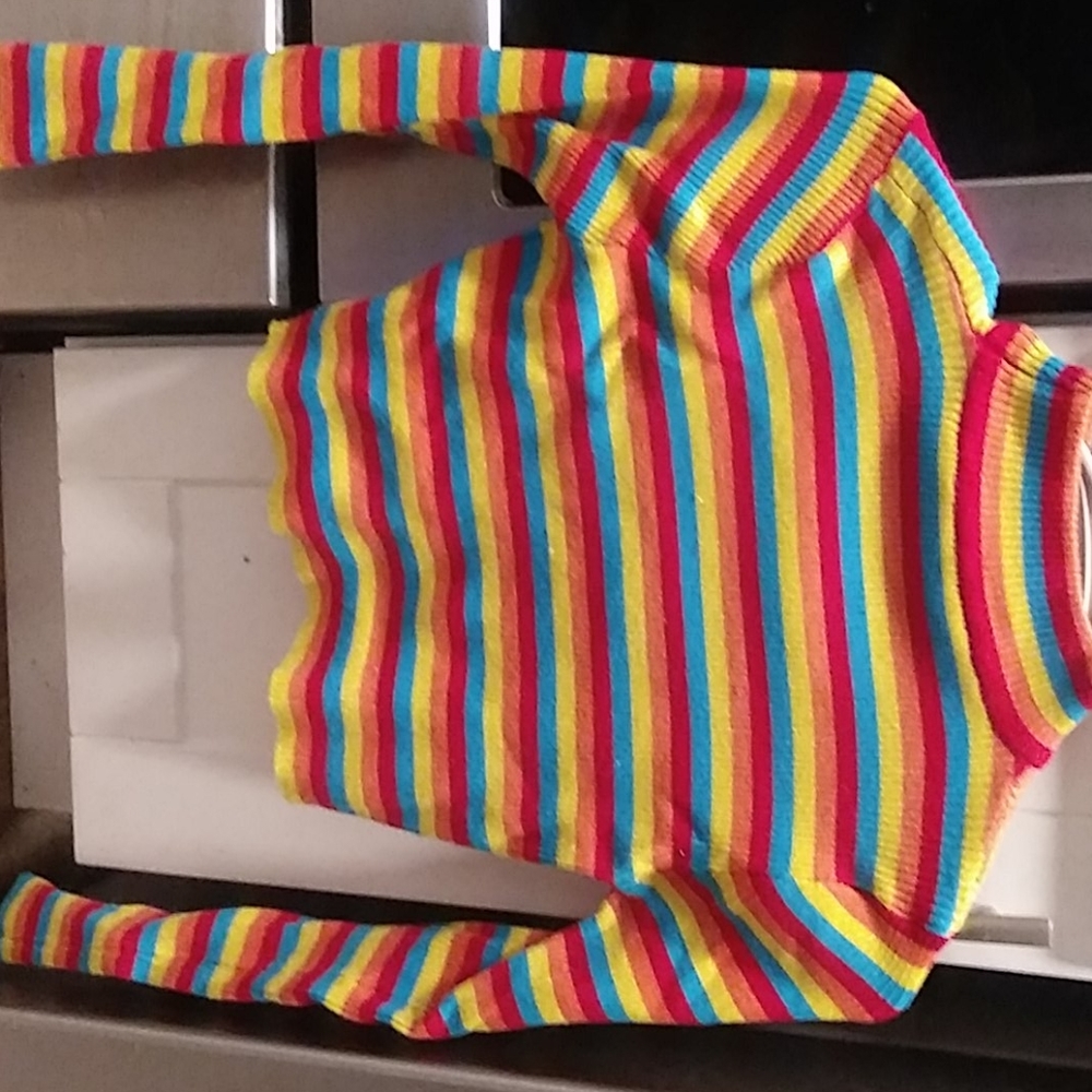 Rainbow long sleeve crop top sweater